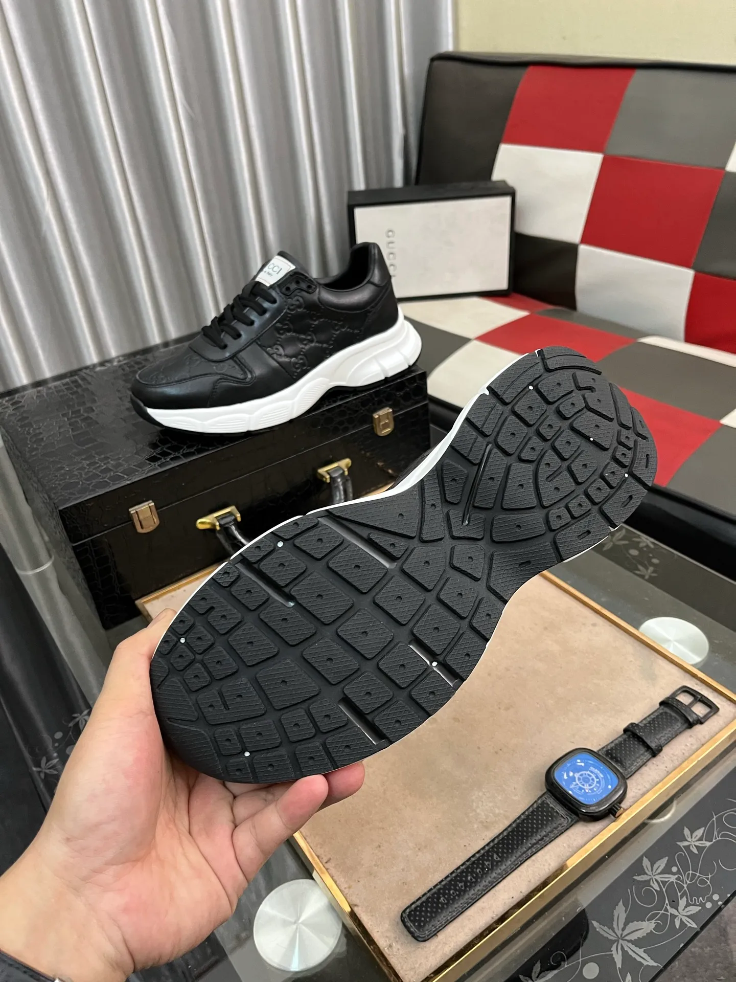 Men's shoes 💰440⌚️⌚️ (GUCCI-Gucci) luxury brand sports and casual shoes, imported original material, sheepskin lining, high-end and comfortable, original outsole is light and wear-resistant! Purely handmade, details determine quality! 38-443️⃣colors available